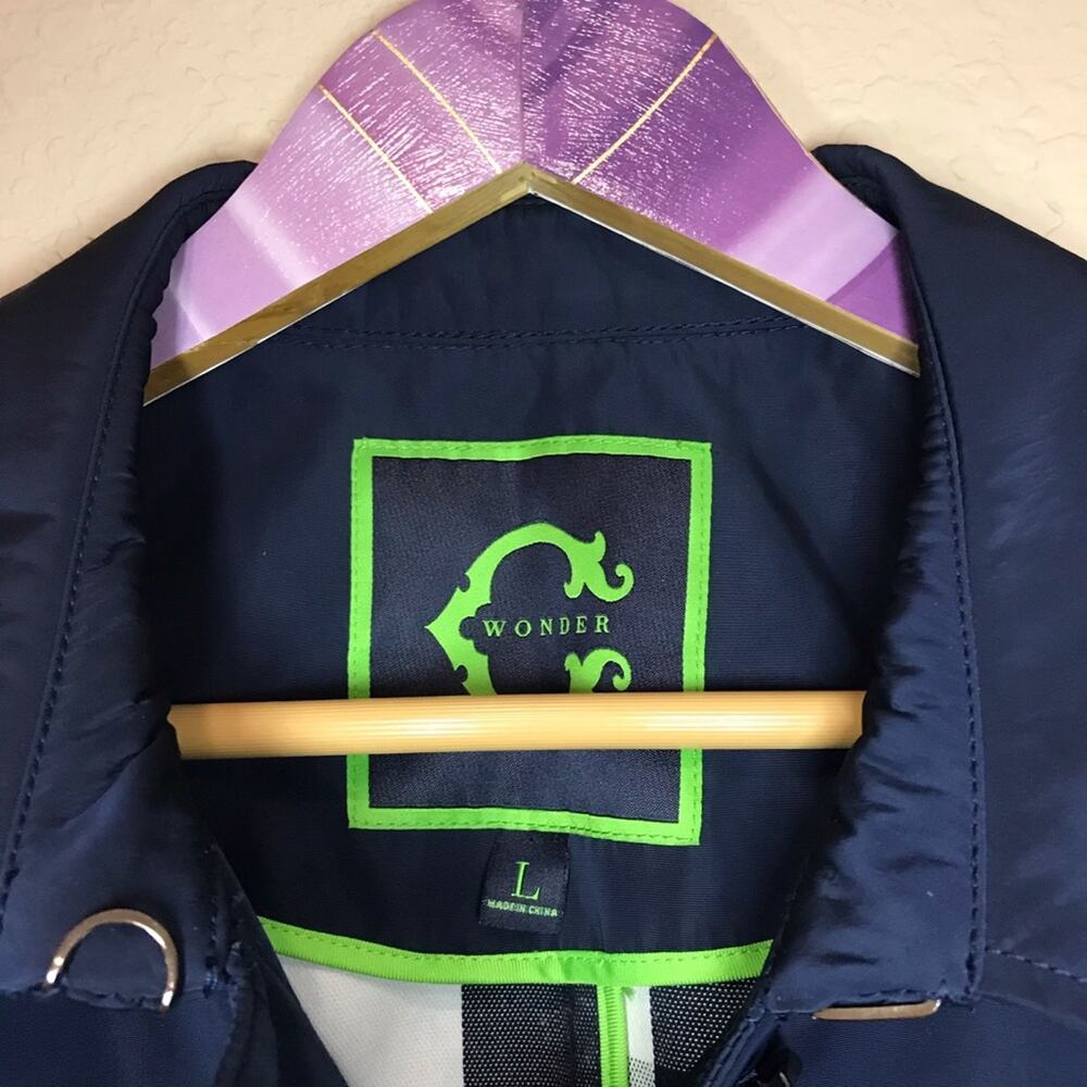 C Wonder Navy With Check Pattern Inside Trench Co… - image 3